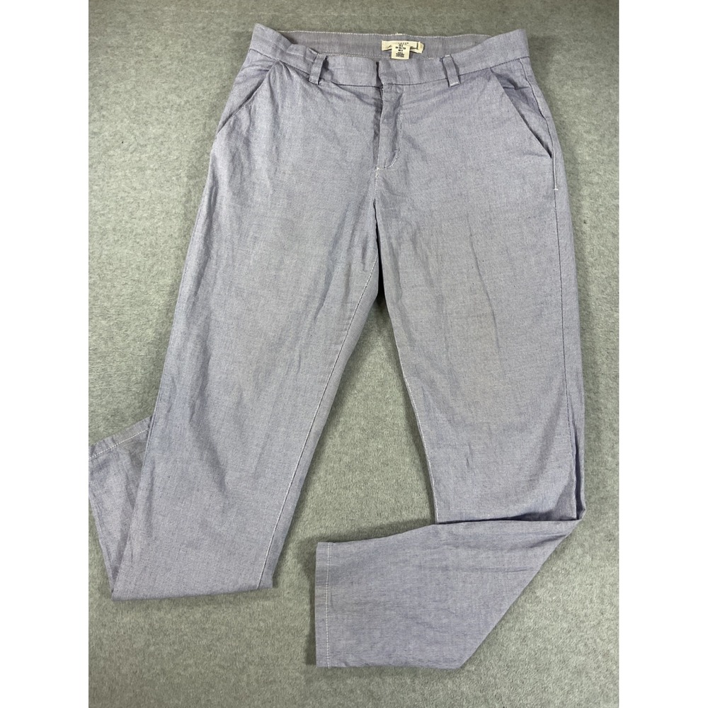 HM LOGG Blue Striped Chino Pants Womens Size 8 Slim Tapered Seersucker 2734